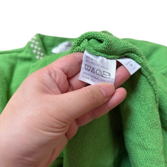 St. John Green Cardigan Sweater Size 4 - Picture 3 of 5